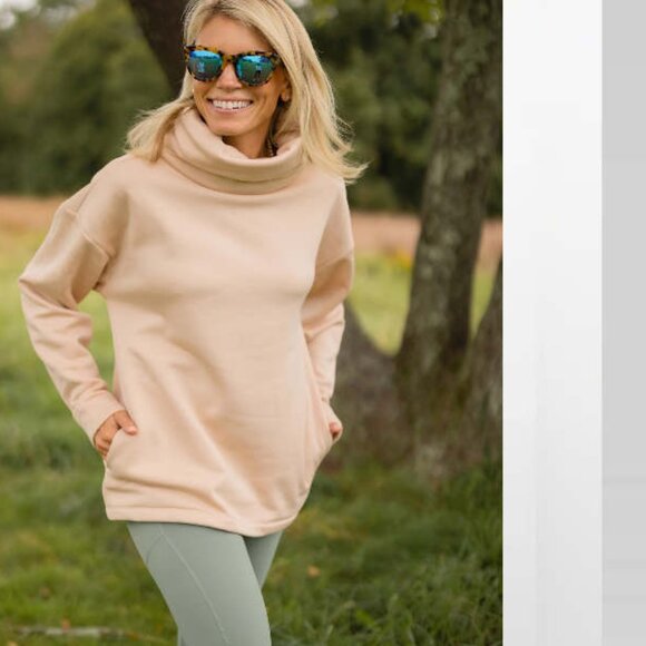 Dudley Stephens Clover Cocoon Jersey Fleece Pullover Natural Blush L - Picture 1 of 16